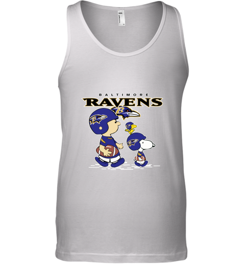 Baltimore Ravens Let's Play Football Together Snoopy NFL Shirts Tank Top