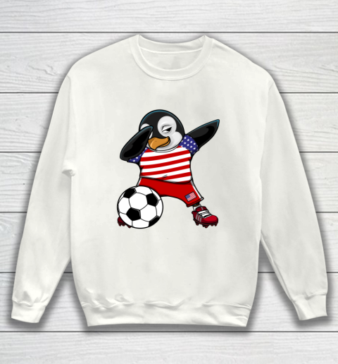 Dabbing Penguin America Soccer Fans Jersey Football Lover Sweatshirt