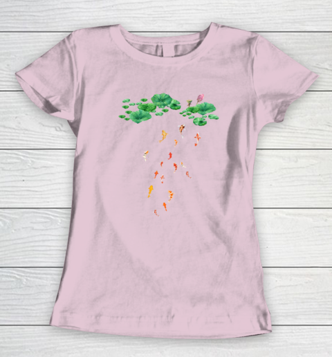 Watercolor Japanese Koi Fish Goldfish Lily Pad Lotus Leaf Beauty Women's T-Shirt 6