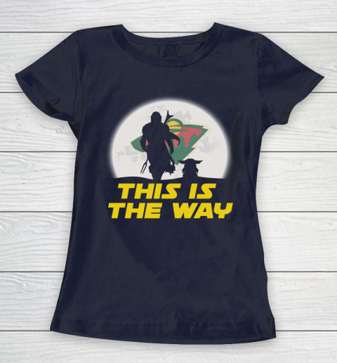 Minnesota Wild NHL Ice Hockey Star Wars Yoda And Mandalorian This Is The Way Women's T-Shirt 2