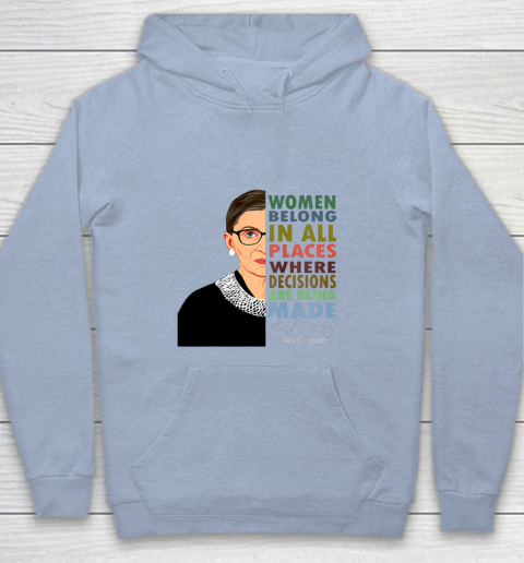 RBG Women Belong In All Places Ruth Bader Ginsburg Youth Hoodie 5