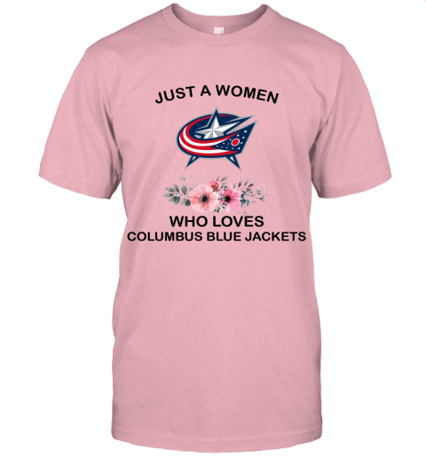 NHL Just A Woman Who Loves Columbus Blue Jackets Hockey Sports Unisex Jersey Tee