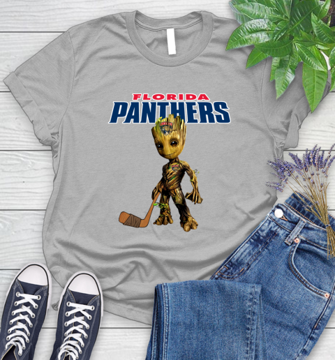 Florida Panthers NHL Hockey Groot Marvel Guardians Of The Galaxy Women's T-Shirt 5