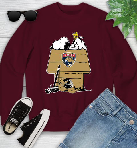 Florida Panthers NHL Hockey Snoopy Woodstock The Peanuts Movie Youth Sweatshirt 5