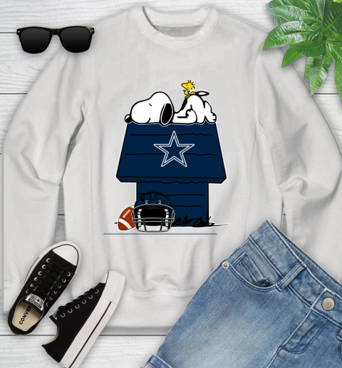 Dallas Cowboys NFL Football Snoopy Woodstock The Peanuts Movie Youth Sweatshirt