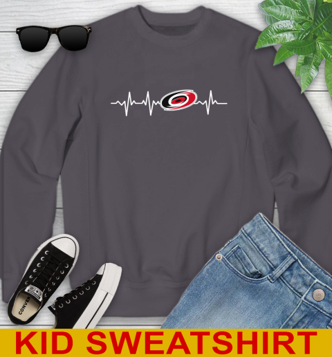Carolina Hurricanes NHL Hockey Heart Beat Shirt Youth Sweatshirt 5