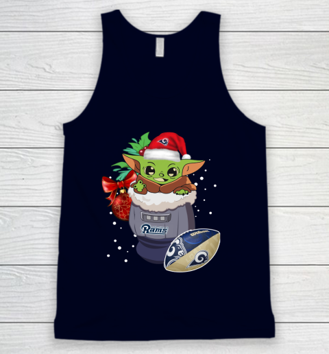 Los Angeles Rams Christmas Baby Yoda Star Wars Funny Happy NFL Tank Top 3