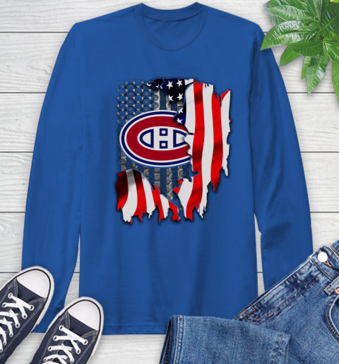 Montreal Canadiens NHL Hockey American Flag Long Sleeve T-Shirt 10