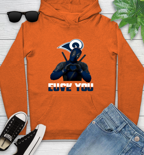 NHL Los Angeles Rams Deadpool Love You Fuck You Football Sports Youth Hoodie 4