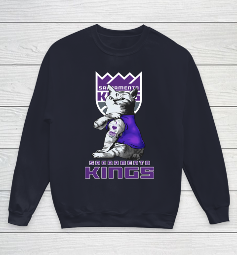 NBA Basketball My Cat Loves Sacramento Kings Youth Sweatshirt 2