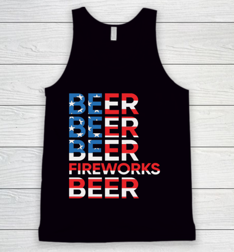 Beer Lover Funny Shirt Beer Fireworks 4th Of July Tank Top