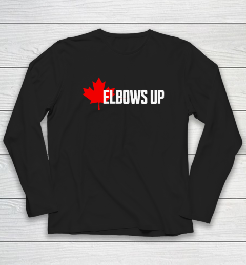 Elbows Up Canada True North Strong and Free Proud Canadian Long Sleeve T-Shirt