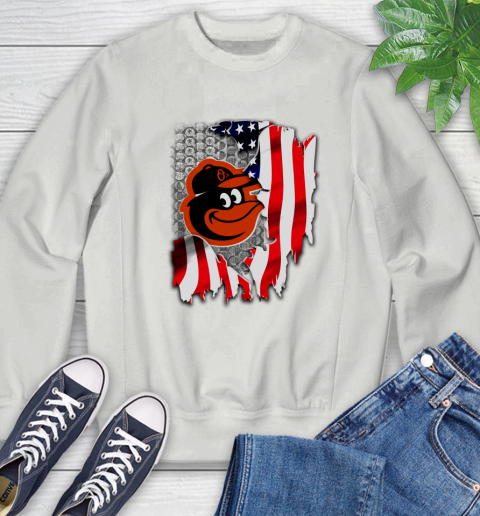 Baltimore Orioles MLB Baseball American Flag Sweatshirt 5