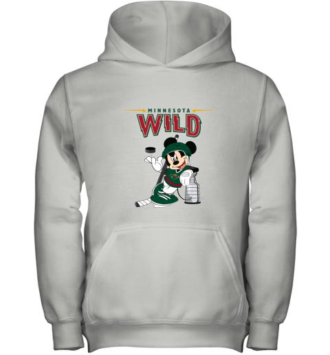 Mickey Minnesota Wild With The Stanley Cup Hockey NHL Youth Hoodie