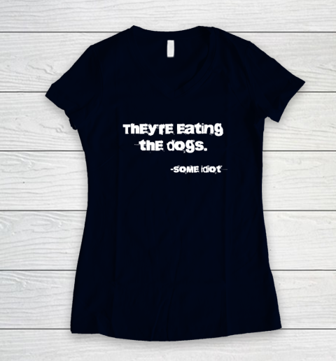 They're Eating The Dogs Women's V-Neck T-Shirt 2