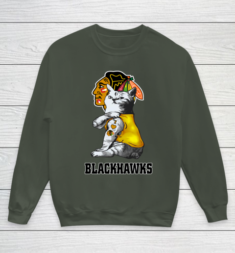 NHL My Cat Loves Chicago Blackhawks Hockey Youth Sweatshirt 8