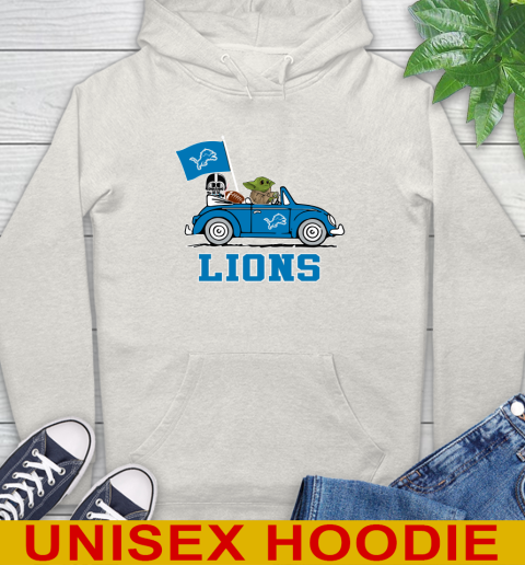 NFL Football Detroit Lions Darth Vader Baby Yoda Driving Star Wars Shirt Hoodie 12