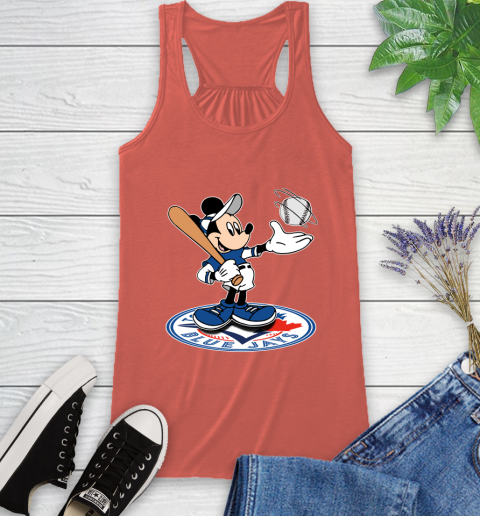 MLB Baseball Toronto Blue Jays Cheerful Mickey Disney Shirt Racerback Tank 4