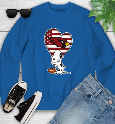Arizona Cardinals NFL Football The Peanuts Movie Adorable Snoopy Youth Sweatshirt 8