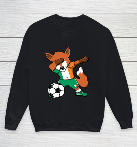 Dabbing Fox Ireland Soccer Fans Jersey Irish Football Lovers Youth Sweatshirt