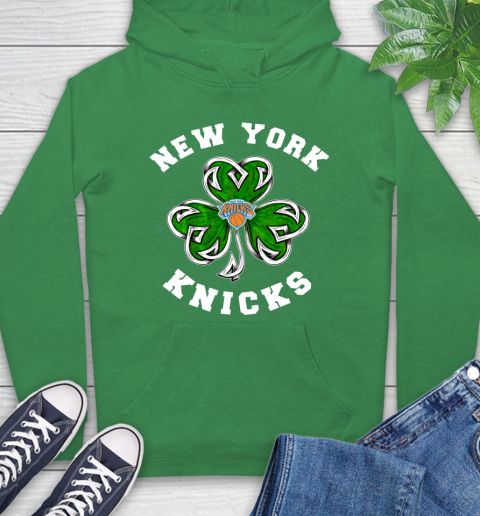 NBA New York Knicks Three Leaf Clover St Patrick's Day Basketball Sports Hoodie 8