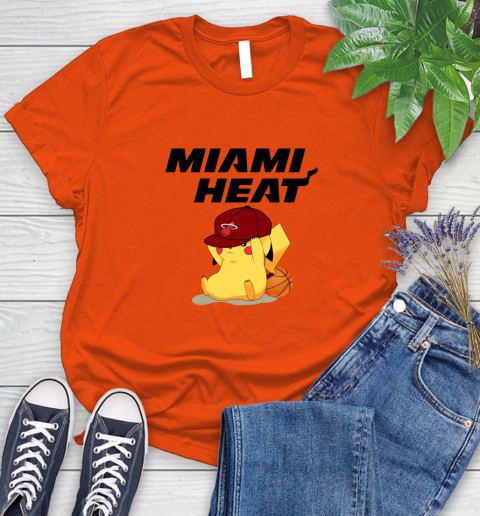 NBA Pikachu Basketball Sports Miami Heat Women's T-Shirt 4