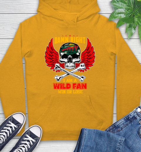 NHL Damn Right I Am A Minnesota Wild Win Or Lose Skull Hockey Sports Hoodie 2