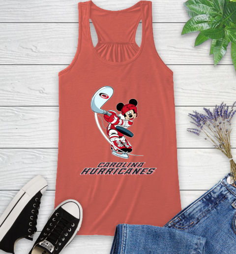NHL Hockey Carolina Hurricanes Cheerful Mickey Mouse Shirt Racerback Tank 4
