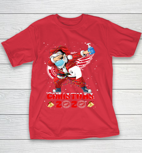Detroit Red Wings Funny Santa Claus Dabbing Christmas 2020 NHL Youth T-Shirt 7