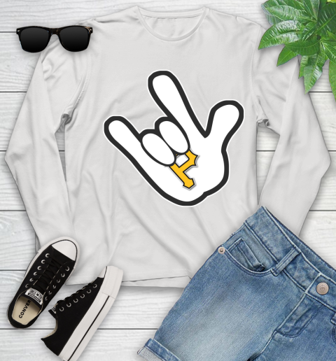 Pittsburgh Pirates MLB Baseball Mickey Rock Hand Disney Youth Long Sleeve
