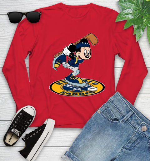 NHL Hockey Buffalo Sabres Cheerful Mickey Disney Shirt Youth Long Sleeve 11