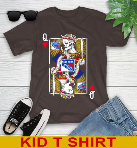 NHL Hockey New York Rangers The Queen Of Hearts Card Shirt Youth T-Shirt 6