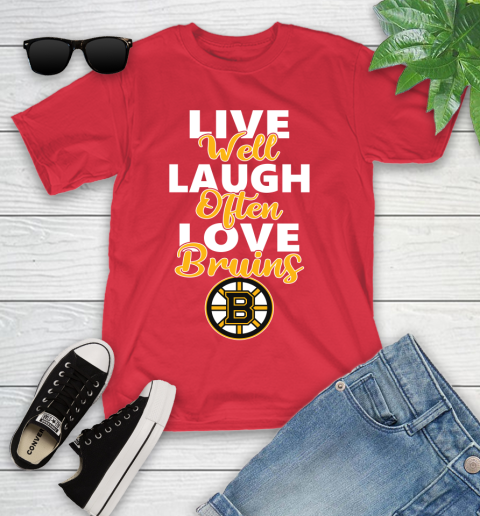 NHL Hockey Boston Bruins Live Well Laugh Often Love Shirt Youth T-Shirt 11