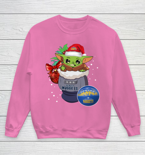 Denver Nuggets Christmas Baby Yoda Star Wars Funny Happy NBA Youth Sweatshirt 7