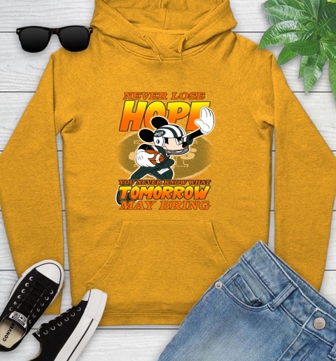 New York Jets NFL Football Mickey Disney Never Lose Hope Youth Hoodie 2