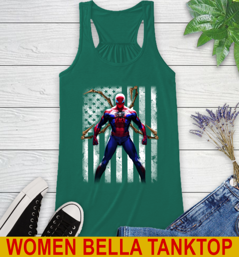 NHL Hockey Columbus Blue Jackets Spider Man Avengers Marvel American Flag Shirt Racerback Tank 6 NHL Hockey Columbus Blue Jackets Spider Man Avengers Marvel American Flag Shirt Racerback Tank - Image 6
