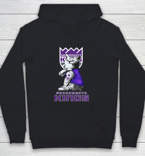 NBA Basketball My Cat Loves Sacramento Kings Youth Hoodie