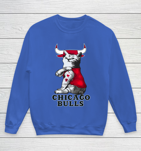 NBA Basketball My Cat Loves Chicago Bulls Youth Sweatshirt 6