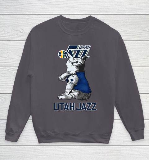 NBA Basketball My Cat Loves Utah Jazz Youth Sweatshirt 5