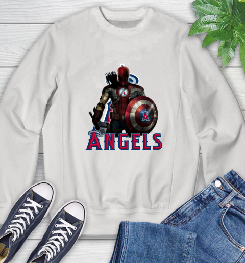 MLB Captain America Thor Spider Man Hawkeye Avengers Endgame Baseball Los Angeles Angels Sweatshirt