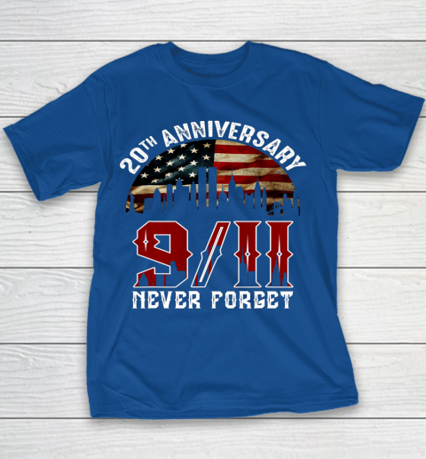 Never Forget 9 11 20th Anniversary Patriot Day 2021 Youth T-Shirt 6