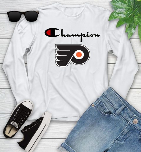 NHL Hockey Philadelphia Flyers Champion Shirt Youth Long Sleeve