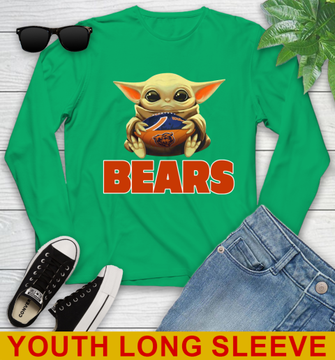 NFL Football Chicago Bears Baby Yoda Star Wars Shirt Youth Long Sleeve 7