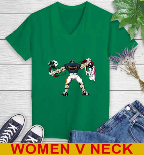Chicago Bears NFL Football Fight For Victory Women's V-Neck T-Shirt 6