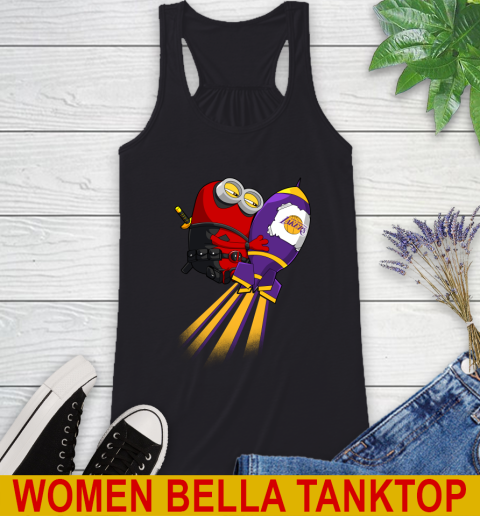 NBA Basketball Los Angeles Lakers Deadpool Minion Marvel Shirt Racerback Tank