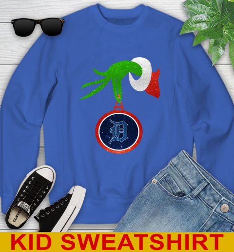 Detroit Tigers Grinch Merry Christmas MLB Baseball Youth Sweatshirt 7