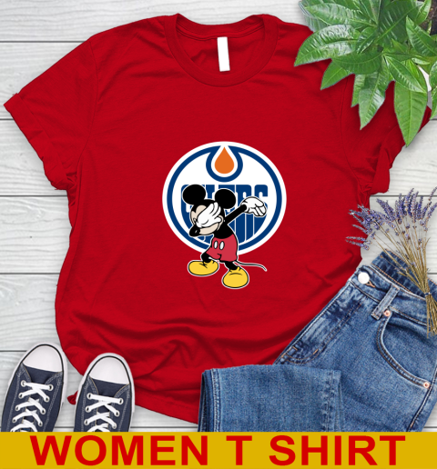 Edmonton Oilers NHL Hockey Dabbing Mickey Disney Sports Women's T-Shirt 10