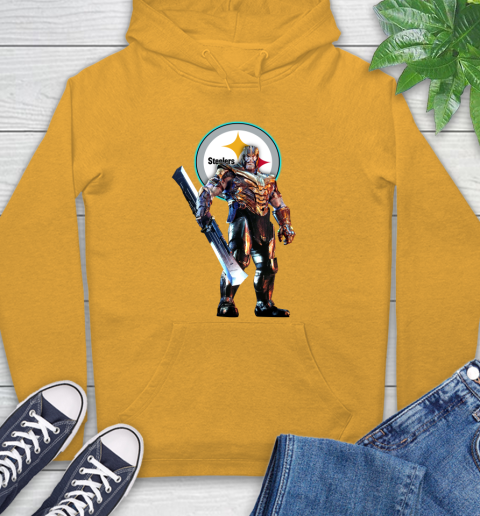 NFL Thanos Gauntlet Avengers Endgame Football Pittsburgh Steelers Hoodie 3