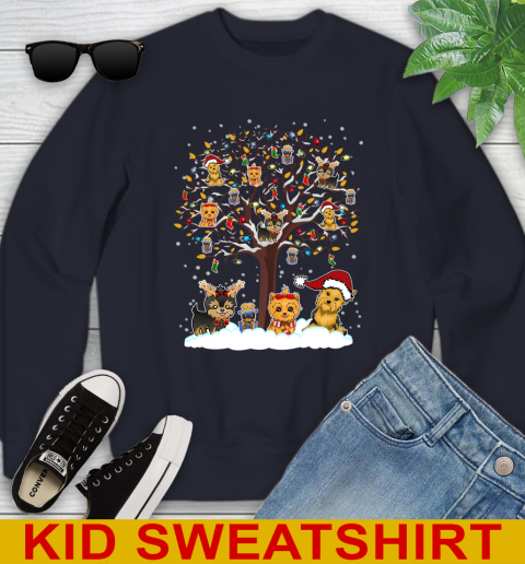 Yorkie dog pet lover light christmas tree shirt 110