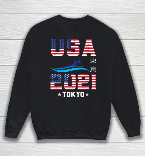 Swimming American Flag  Tokyo Olympic 2021 for USA Team Sweatshirt
